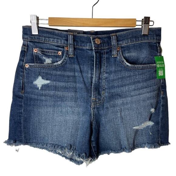 Gap Blue Distressed Raw Hemline 4" High Rise Shorts Women's Size 28/6 NWT - Picture 1 of 6